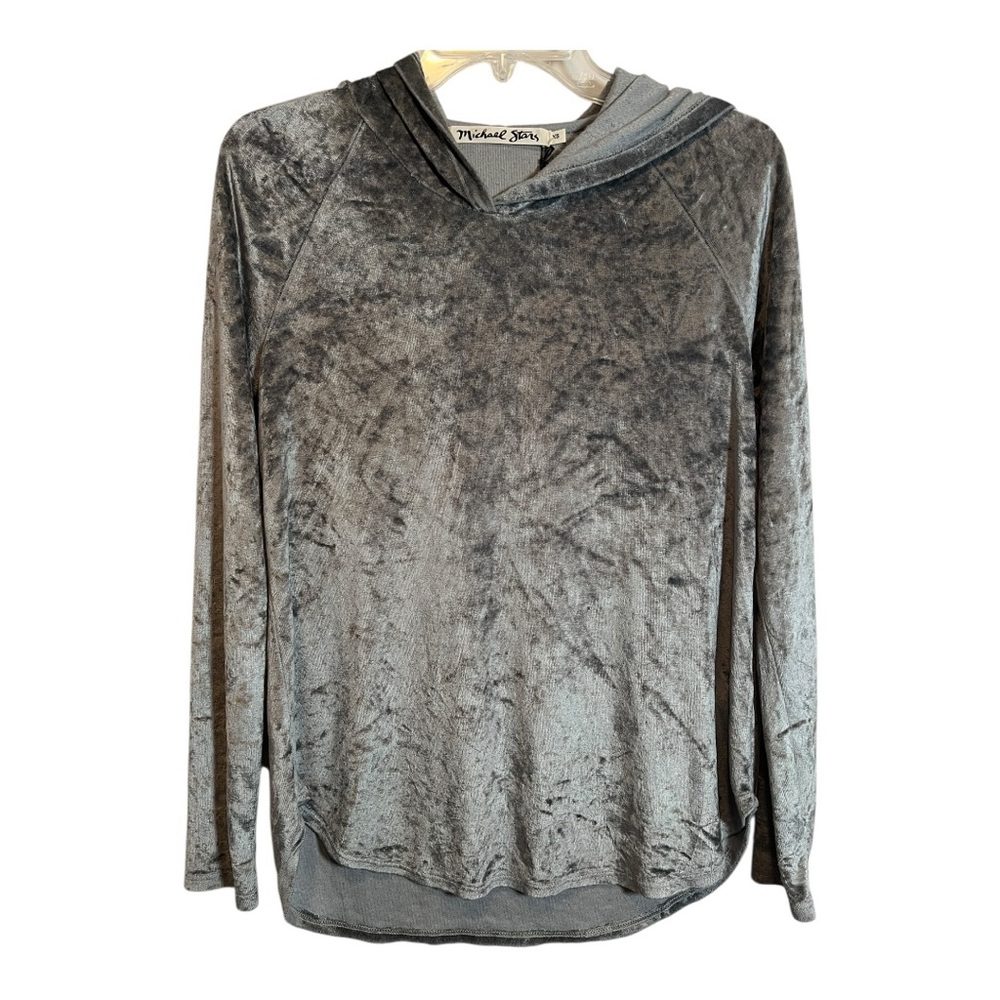 NWT Michael Stars Velvet Grey Hoodie Size XS